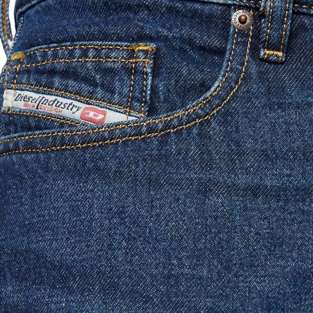 Blue - Side - Diesel Mens D-Viker Jeans