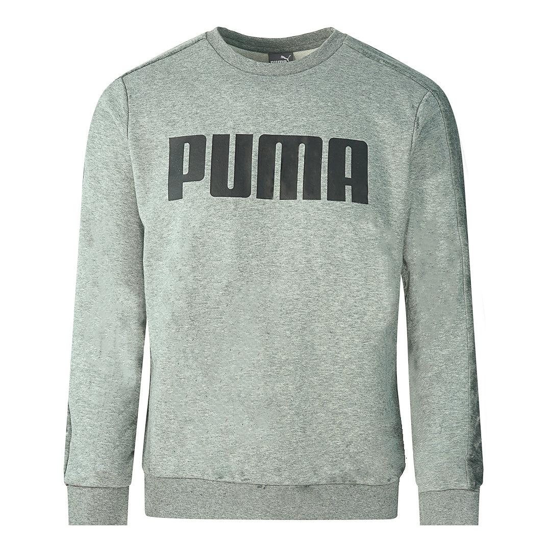 Grey - Front - Puma Unisex Adult Logo Velvet Taped Sweatshirt