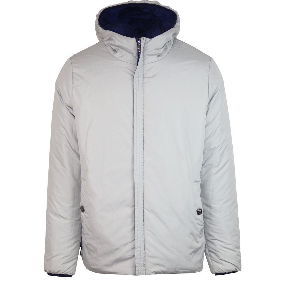 Blue-White - Side - Plein Sport Unisex Adult Patch Reversible Padded Jacket