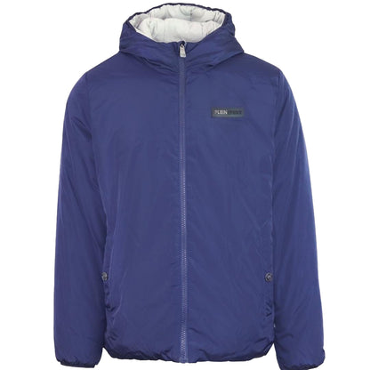 Blue-White - Front - Plein Sport Unisex Adult Patch Reversible Padded Jacket