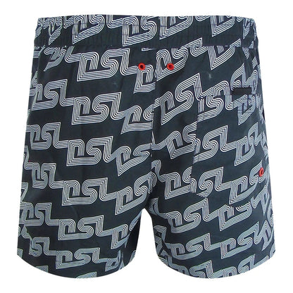 Black - Side - Diesel Mens BMBX-Ken-37 All-Over Print Board Shorts