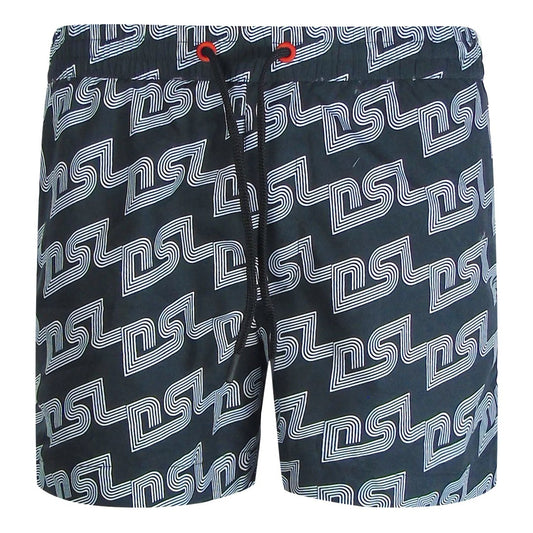 Black - Front - Diesel Mens BMBX-Ken-37 All-Over Print Board Shorts