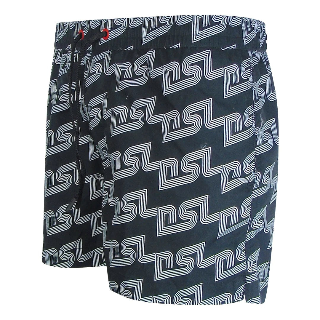 Black - Back - Diesel Mens BMBX-Ken-37 All-Over Print Board Shorts