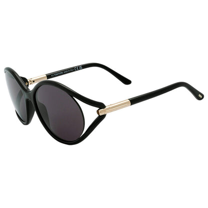 Black - Side - Tom Ford Womens-Ladies Melody Smoke Sunglasses