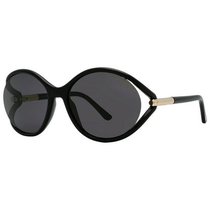 Black - Back - Tom Ford Womens-Ladies Melody Smoke Sunglasses