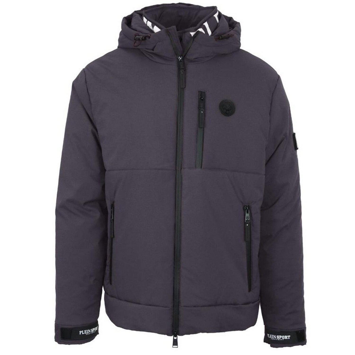 Grey - Front - Plein Sport Mens Logo Padded Jacket