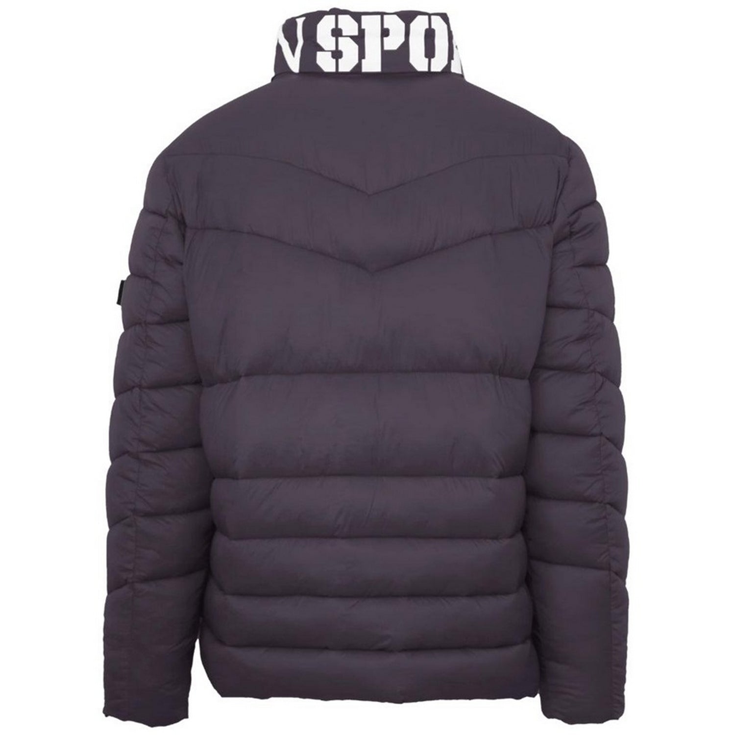 Grey - Back - Plein Sport Mens Logo Padded Jacket