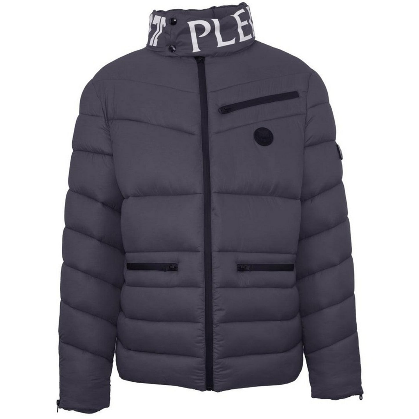 Grey - Front - Plein Sport Mens Logo Padded Jacket
