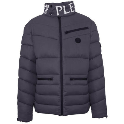 Grey - Front - Plein Sport Mens Logo Padded Jacket