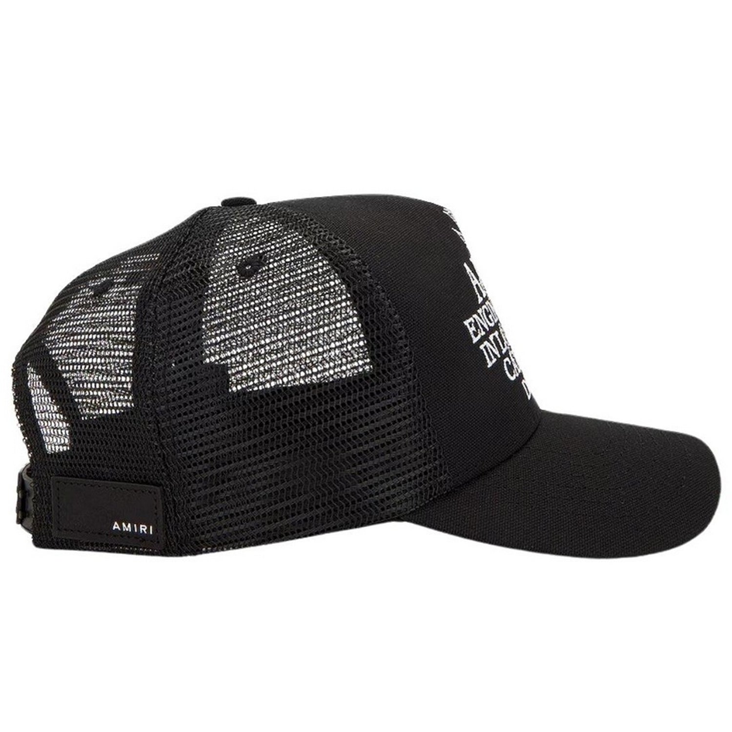 Black-White - Side - Amiri Pegasus Embroidered Trucker Cap