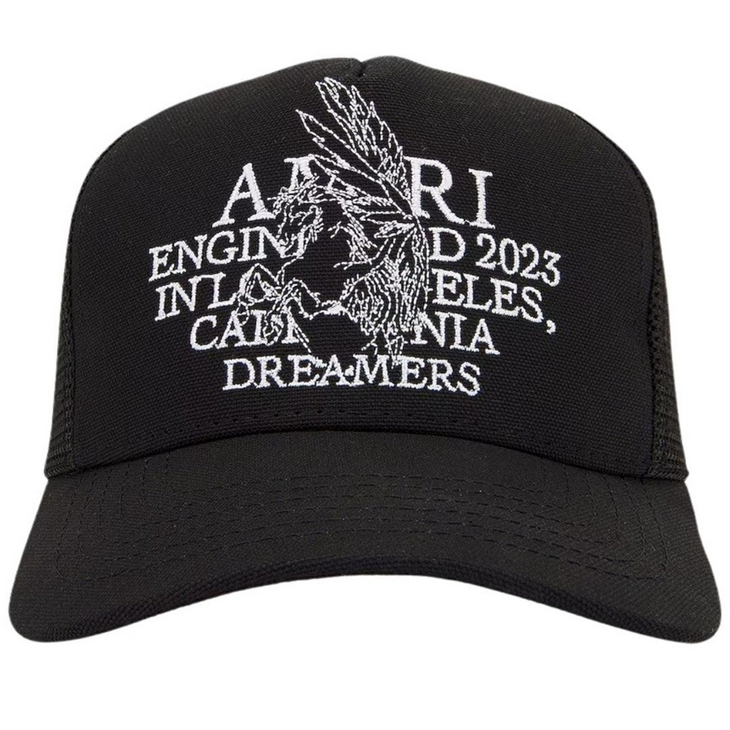 Black-White - Front - Amiri Pegasus Embroidered Trucker Cap
