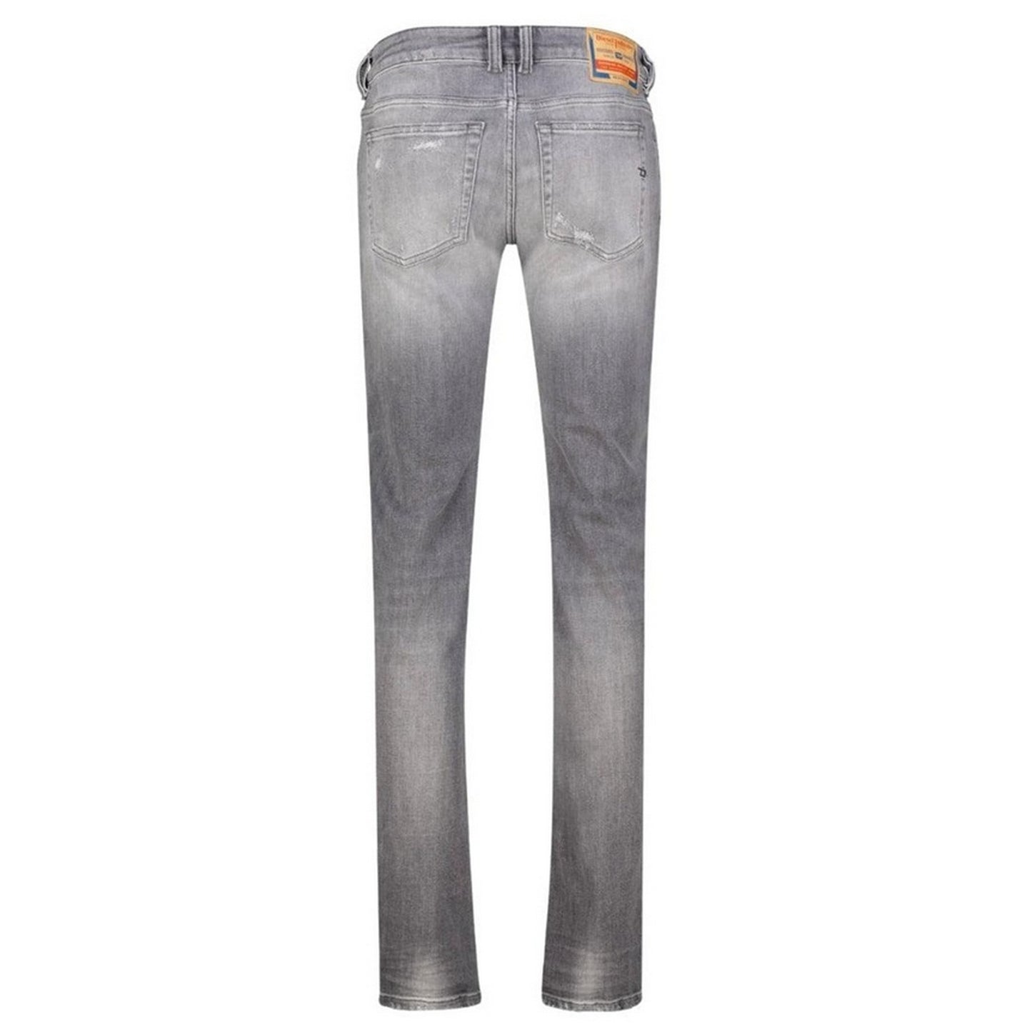 Grey Denim - Back - Diesel Mens 1979 Sleenker Faded Frayed Edge Jeans