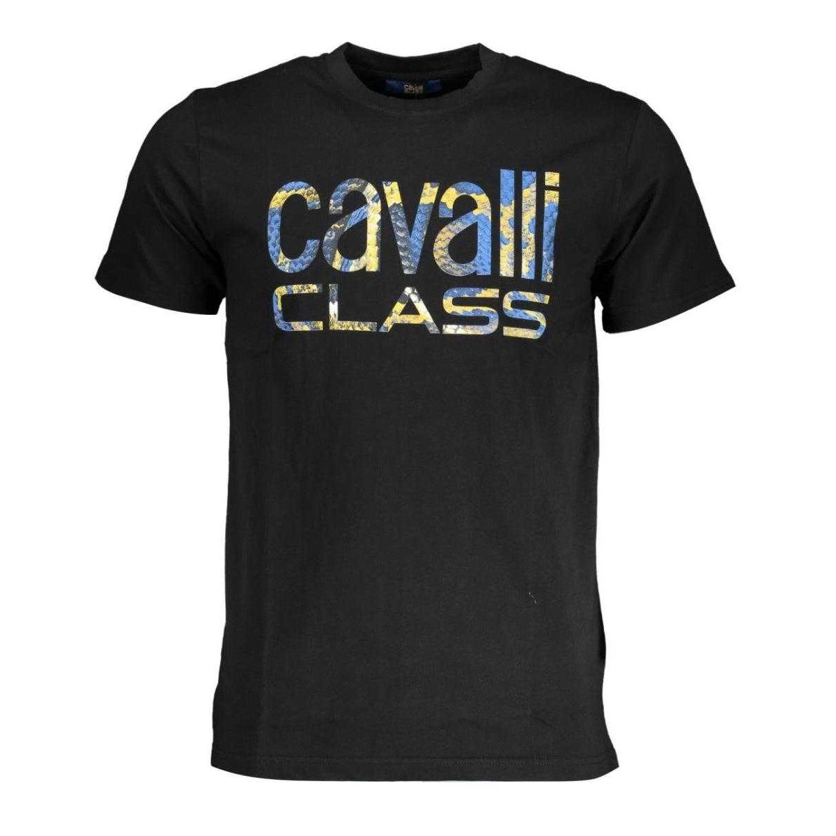 Black - Front - Cavalli Class Unisex Adult Snakeskin Logo T-Shirt