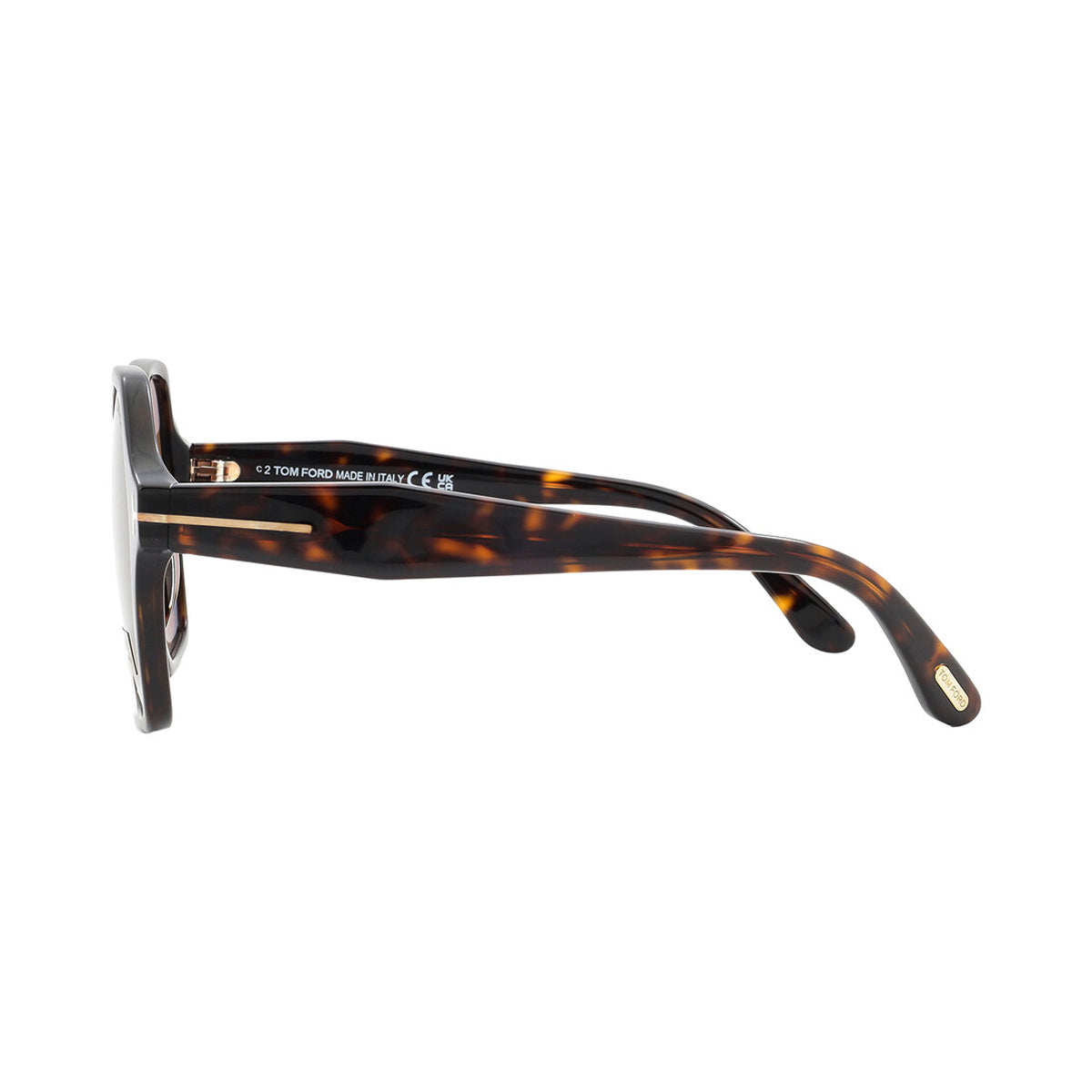Dark Havana Brown - Lifestyle - Tom Ford Womens-Ladies Romy Hexagon Sunglasses