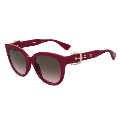 Red-Brown - Front - Moschino Womens-Ladies Buckle Sunglasses