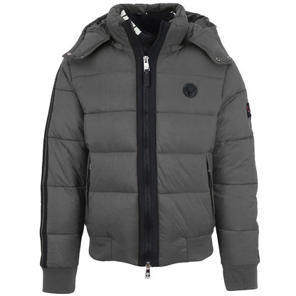 Grey - Front - Plein Sport Unisex Adult Taped Sleeve Padded Jacket