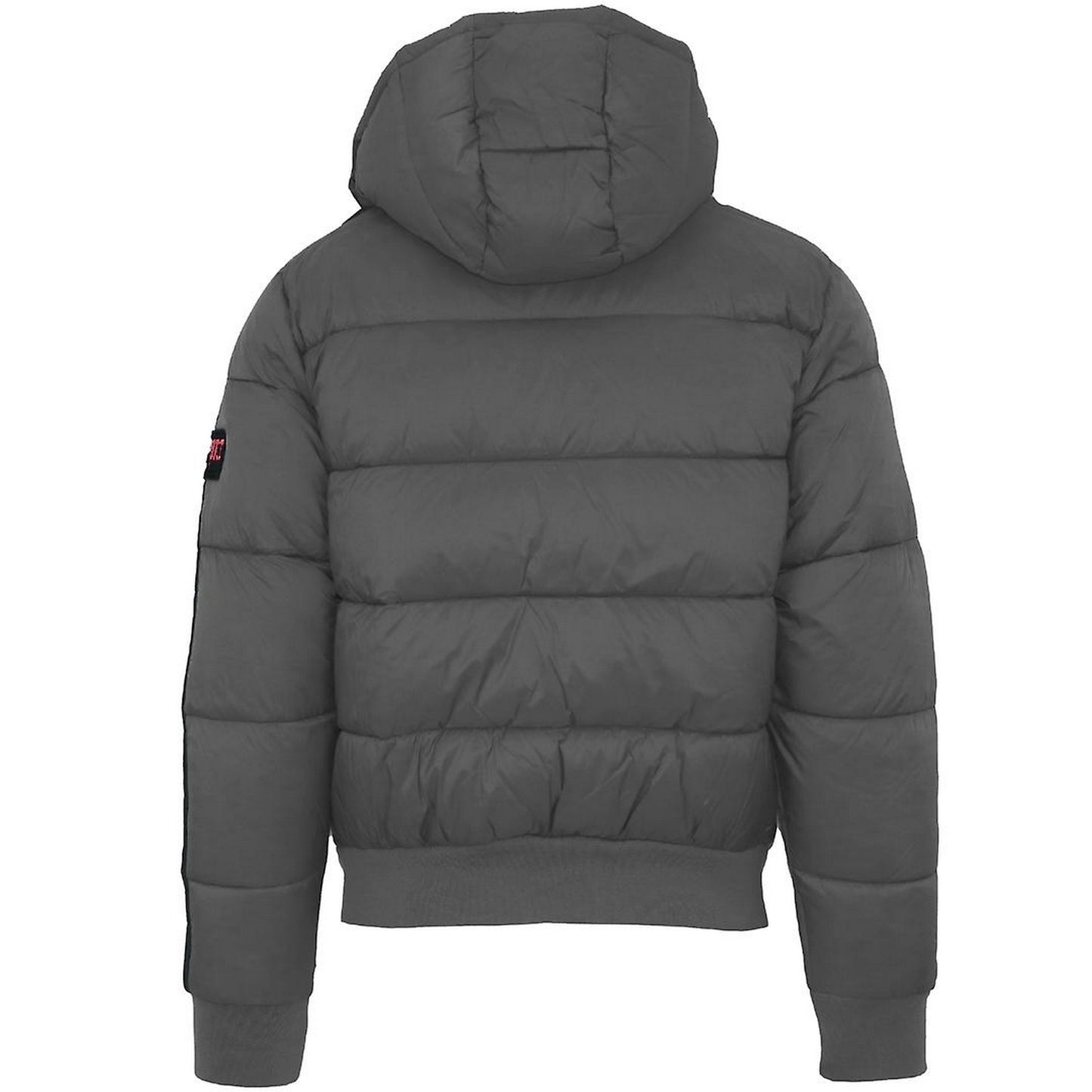 Grey - Back - Plein Sport Unisex Adult Taped Sleeve Padded Jacket
