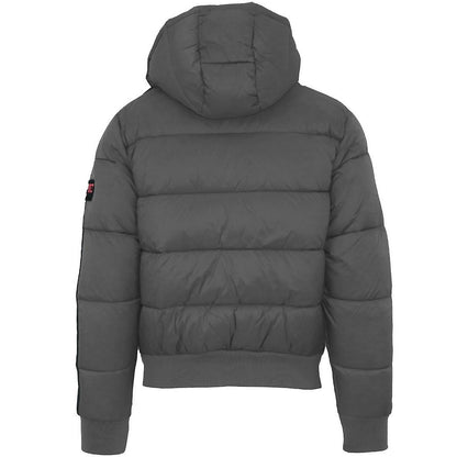 Grey - Back - Plein Sport Unisex Adult Taped Sleeve Padded Jacket