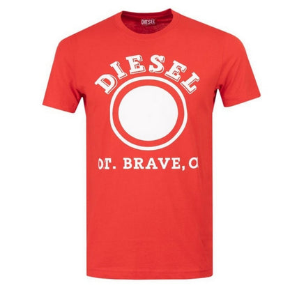 Red - Front - Diesel Mens 1976 Varsity Logo T-Shirt
