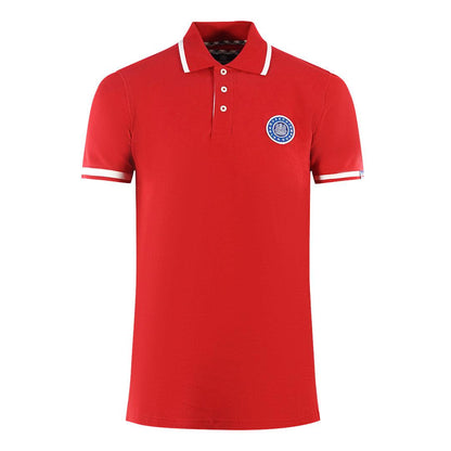 Red - Front - Aquascutum Unisex Adult London Embroidered Badge Polo Shirt