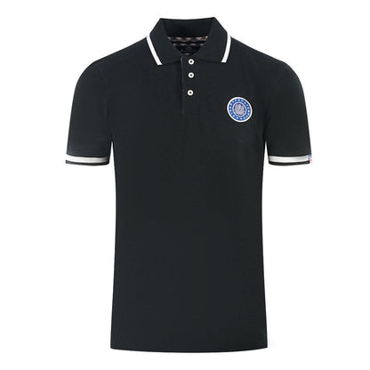 Black - Front - Aquascutum Unisex Adult London Embroidered Badge Polo Shirt