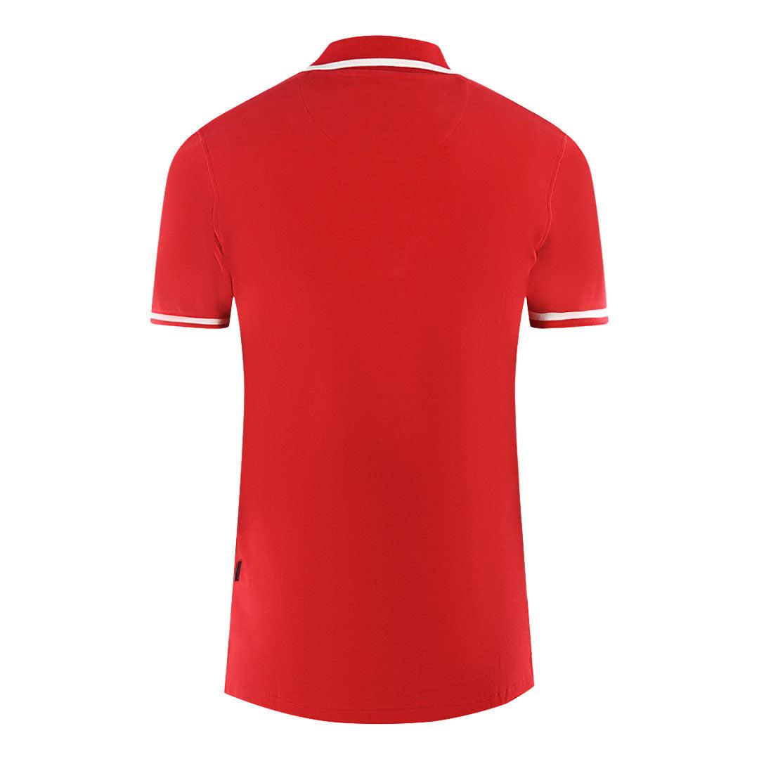 Red - Back - Aquascutum Unisex Adult London Embroidered Badge Polo Shirt