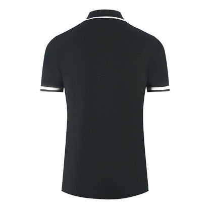 Black - Side - Aquascutum Unisex Adult London Embroidered Badge Polo Shirt