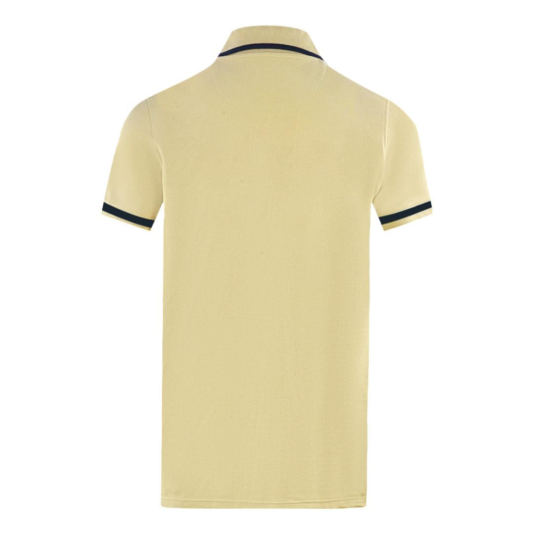 Beige - Back - Aquascutum Unisex Adult London Embroidered Badge Polo Shirt