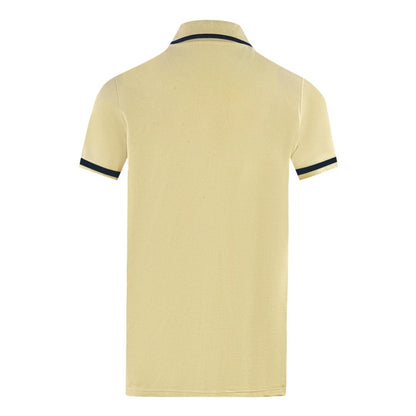 Beige - Back - Aquascutum Unisex Adult London Embroidered Badge Polo Shirt
