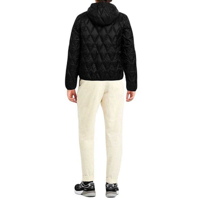 Black - Back - Diesel Mens Quilted Hooded Padded Jacket