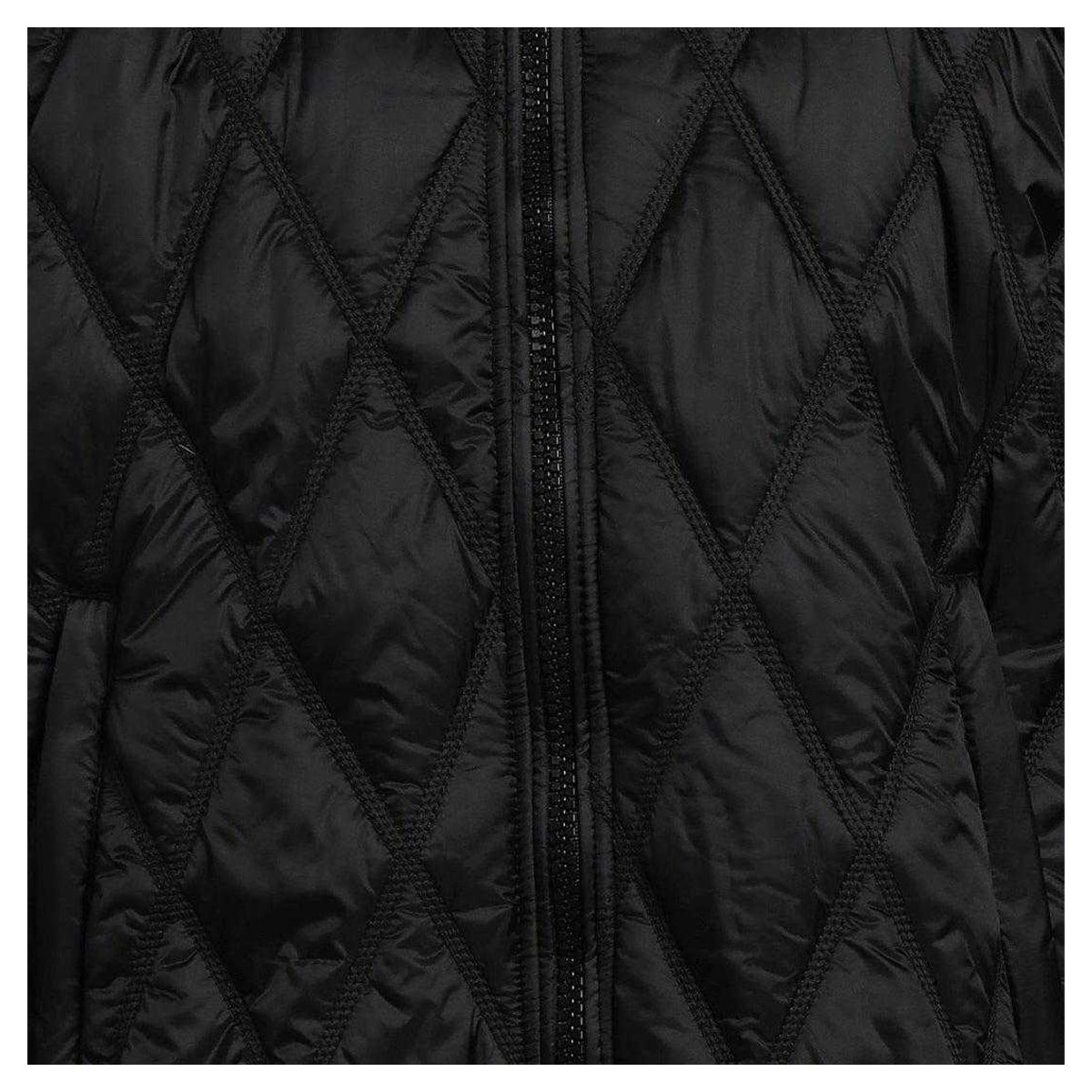 Black - Side - Diesel Mens Quilted Hooded Padded Jacket