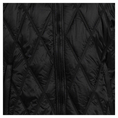 Black - Side - Diesel Mens Quilted Hooded Padded Jacket
