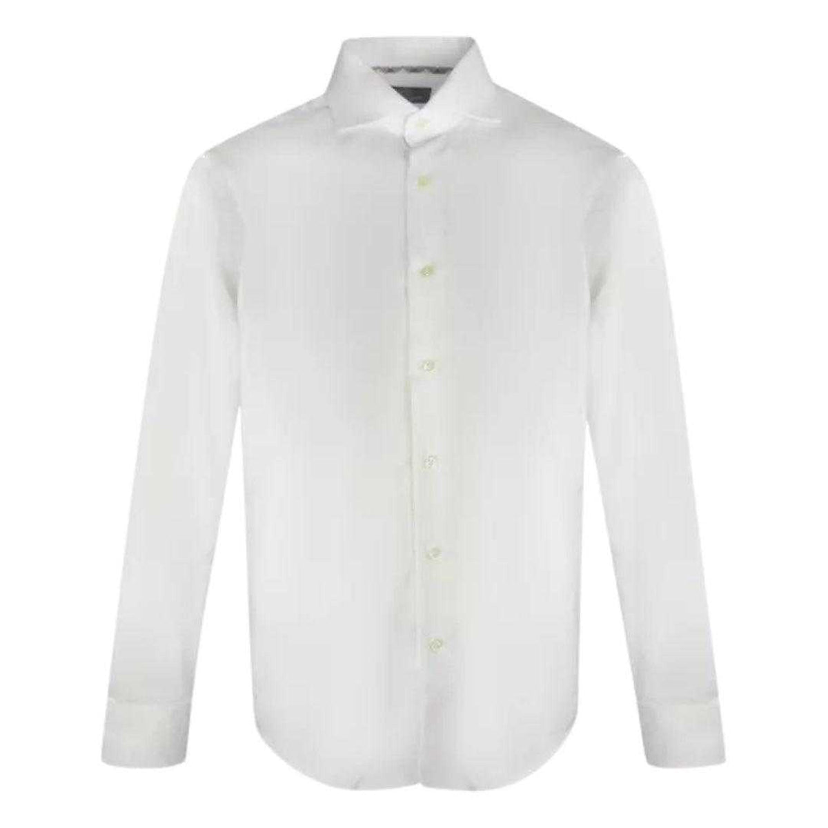 White - Front - Aquascutum Mens Plain Long-Sleeved Shirt