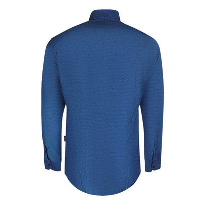 Dark Blue - Back - Aquascutum Mens Textured Long-Sleeved Shirt