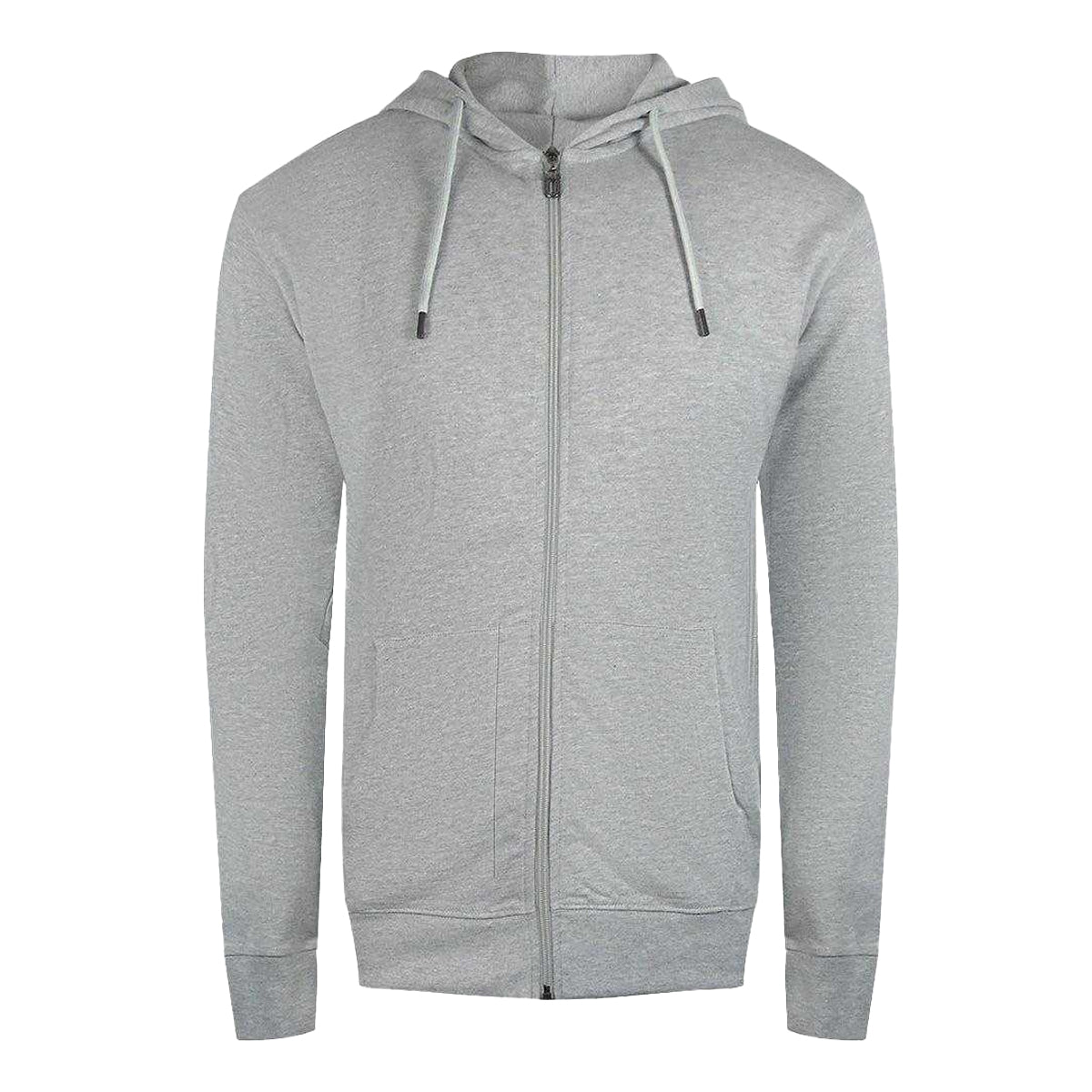 Grey - Front - Cavalli Class Mens Floral Logo Full Zip Hoodie
