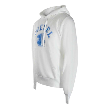 White - Side - Diesel Mens Faded Logo Hoodie