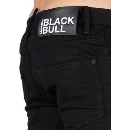 Black - Side - DSquared2 Womens-Ladies Black Bull Denim Jeans