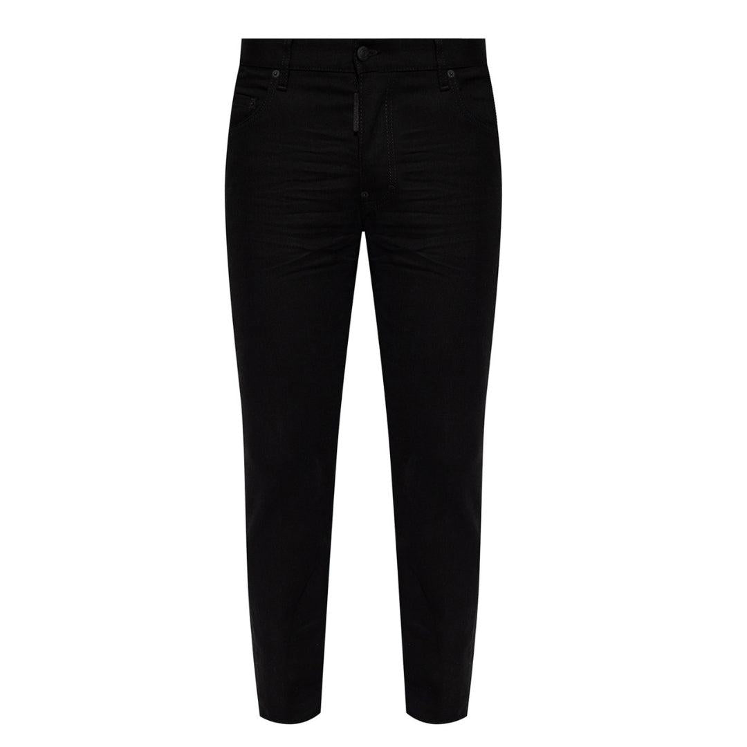 Black - Front - DSquared2 Womens-Ladies Black Bull Denim Jeans