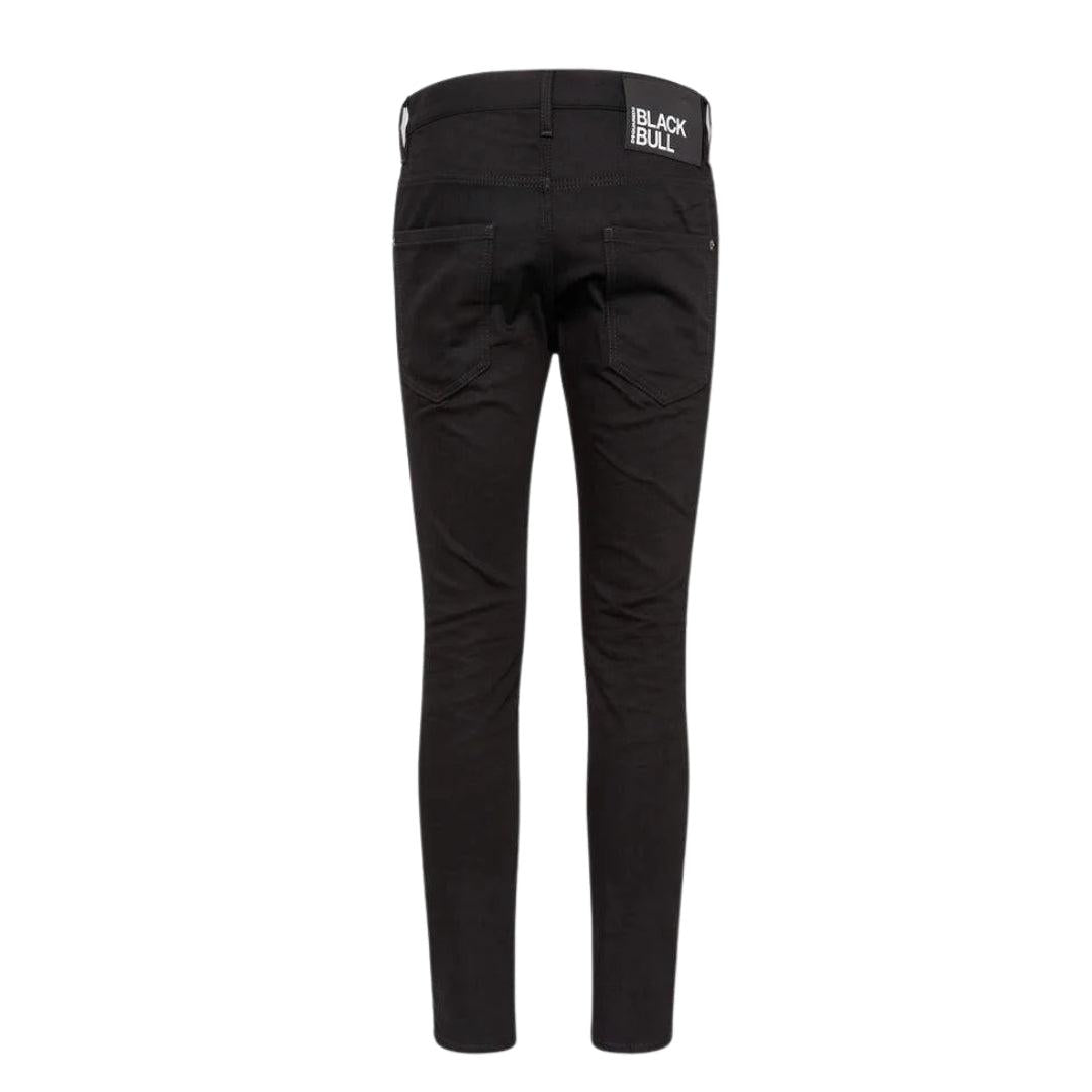 Black - Back - DSquared2 Womens-Ladies Black Bull Denim Jeans