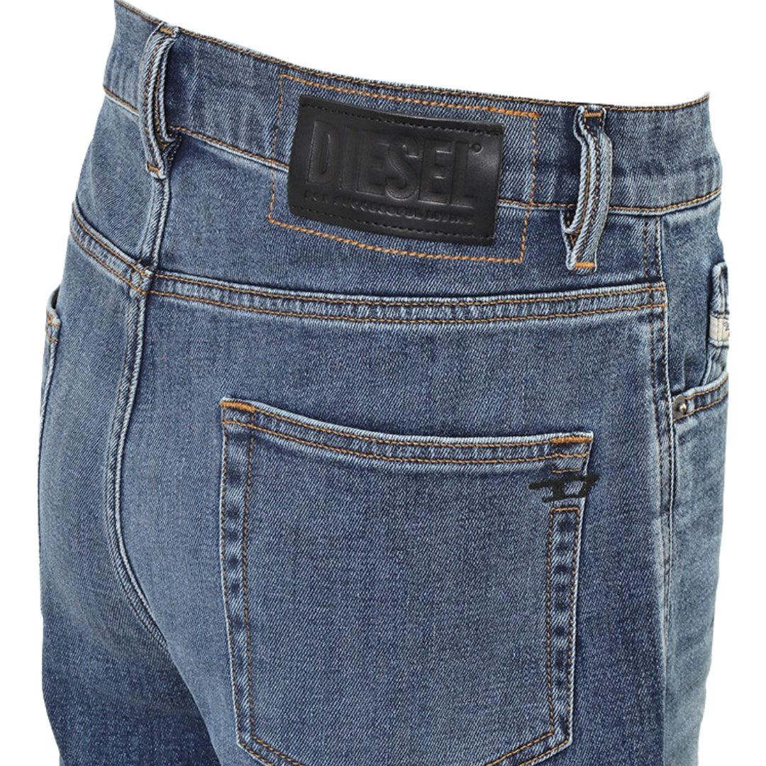Medium Blue - Side - Diesel Mens D-Strukt Jean Shorts