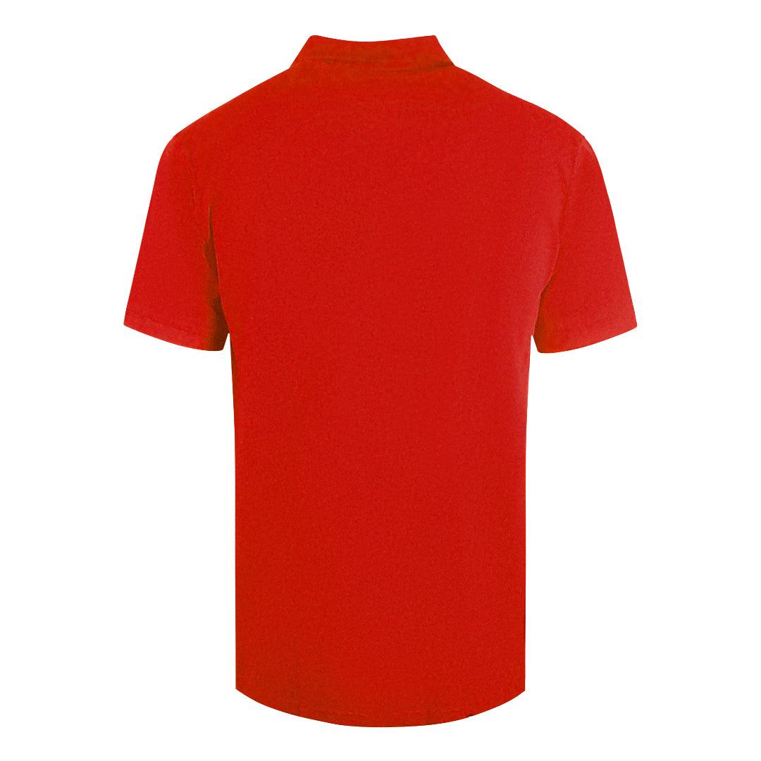 Red - Back - Cavalli Class Mens Circle Logo Polo Shirt