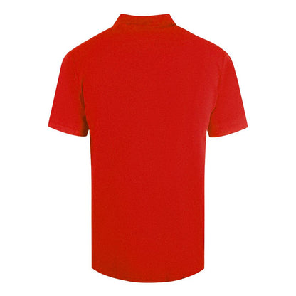 Red - Back - Cavalli Class Mens Circle Logo Polo Shirt