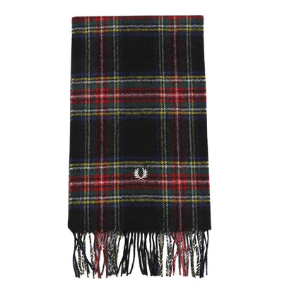 Black-Multicoloured - Back - Fred Perry Tartan Scarf