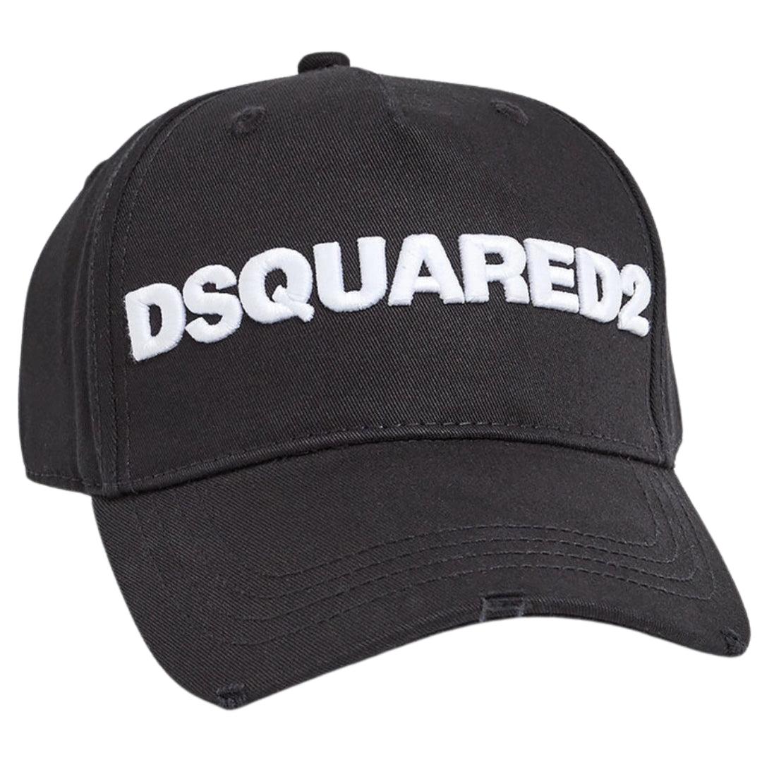 Black-White - Front - DSquared2 Logo Baseball Cap