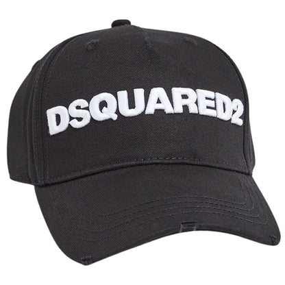 Black-White - Front - DSquared2 Logo Baseball Cap