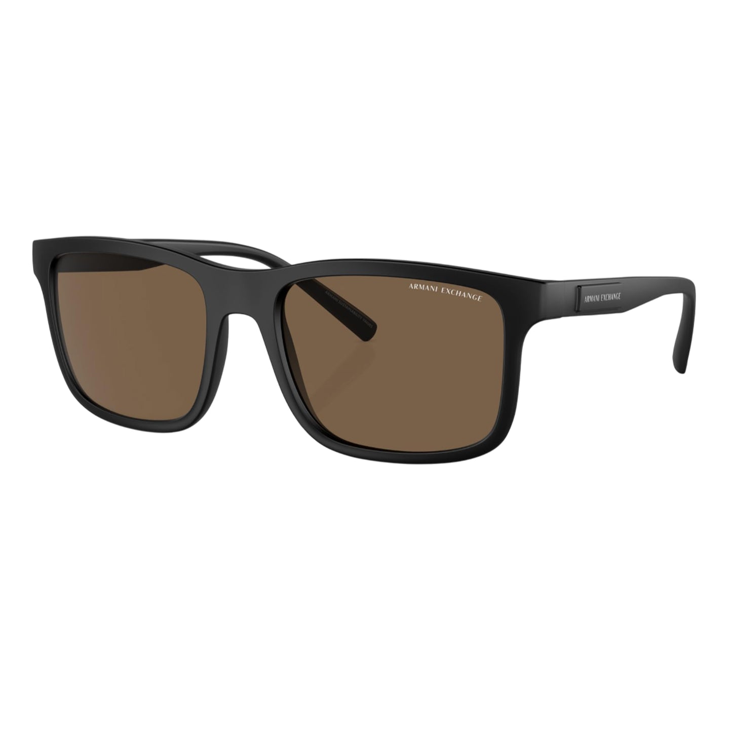 Brown-Black - Side - Armani Exchange Plain Sunglasses