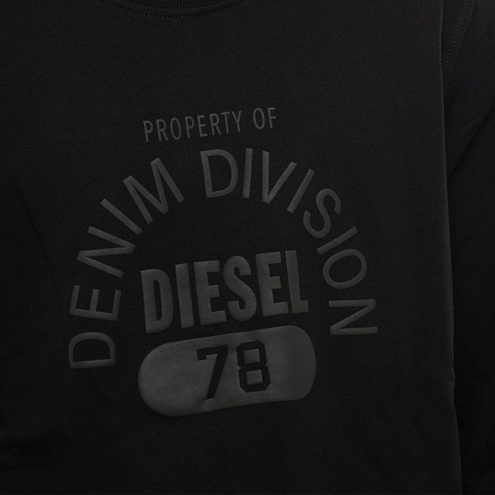 Black - Side - Diesel Unisex Adult Division Logo Denim Sweatshirt