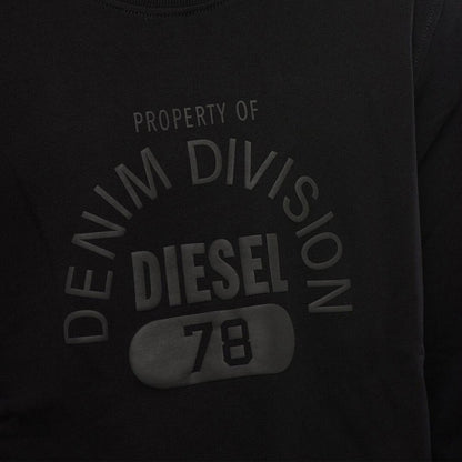 Black - Side - Diesel Unisex Adult Division Logo Denim Sweatshirt
