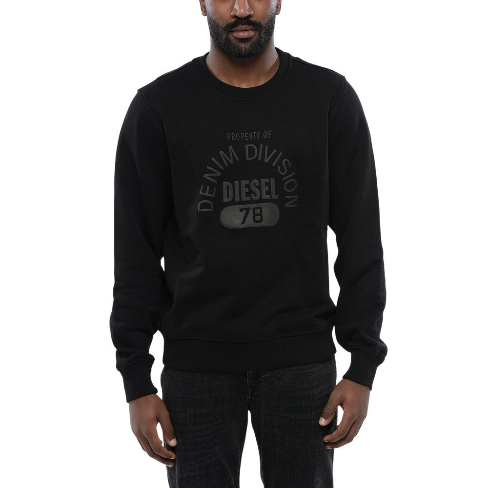 Black - Front - Diesel Unisex Adult Division Logo Denim Sweatshirt