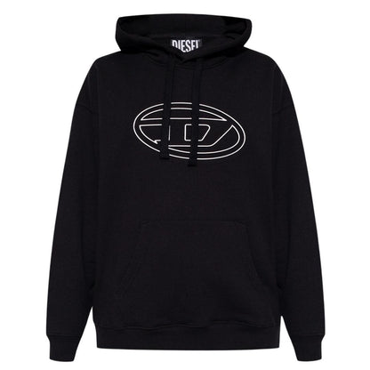 Black - Front - Diesel Mens Iconic Logo Hoodie